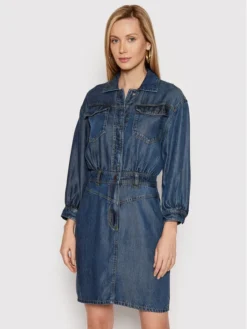 Guess Vestito Di Jeans W2RK15 D4K81 Blu Relaxed Fit