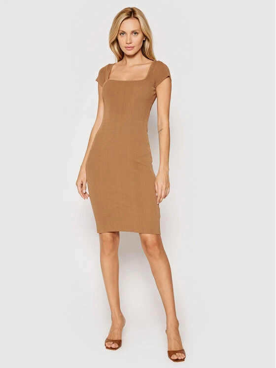 Guess Vestito Di Maglia Charlotte W1YK85 Z2U00 Marrone Slim Fit 2 Guess Vestito Di Maglia Charlotte W1YK85 Z2U00 Marrone Slim Fit - immagine 2