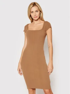 Guess Vestito Di Maglia Charlotte W1YK85 Z2U00 Marrone Slim Fit