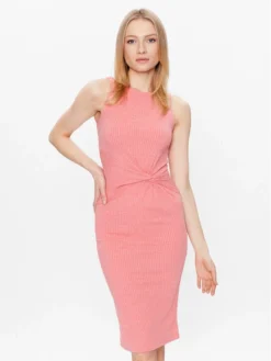 Guess Vestito Di Maglia Ernestine W3GK25 KBPF0 Rosa Slim Fit
