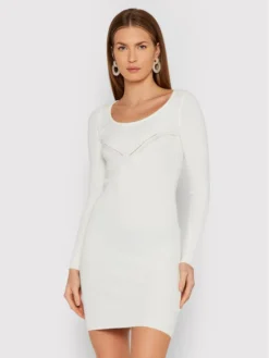 Guess Vestito Di Maglia Gloria W1BK29 Z2V40 Bianco Slim Fit