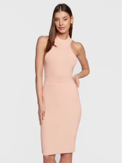 Guess Vestito Di Maglia Janice W3RK28 Z2YJ2 Rosa Slim Fit