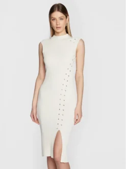 Guess Vestito Di Maglia Louise W3RK40 Z2U00 Écru Slim Fit