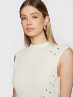 Guess Vestito Di Maglia Louise W3RK40 Z2U00 Écru Slim Fit -Offerta economica Guess || Calvin Klein Jeans || Vero Moda guess vestito di maglia louise w3rk40 z2u00 ecru slim fit 3