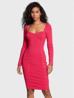 Guess Vestito Di Maglia Margot W2BK55 Z2YJ2 Rosa Slim Fit