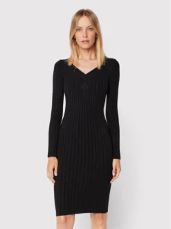 Guess Vestito Di Maglia W2BK28 Z2V42 Nero Slim Fit