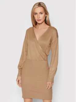 Guess Vestito Di Maglia W2RK26 Z2V62 Beige Regular Fit