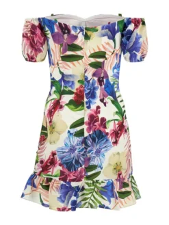 Guess Vestito Estivo Alva W3GK54 WD8G2 Multicolore Slim Fit -Offerta economica Guess || Calvin Klein Jeans || Vero Moda guess vestito estivo alva w3gk54 wd8g2 multicolore slim fit 1