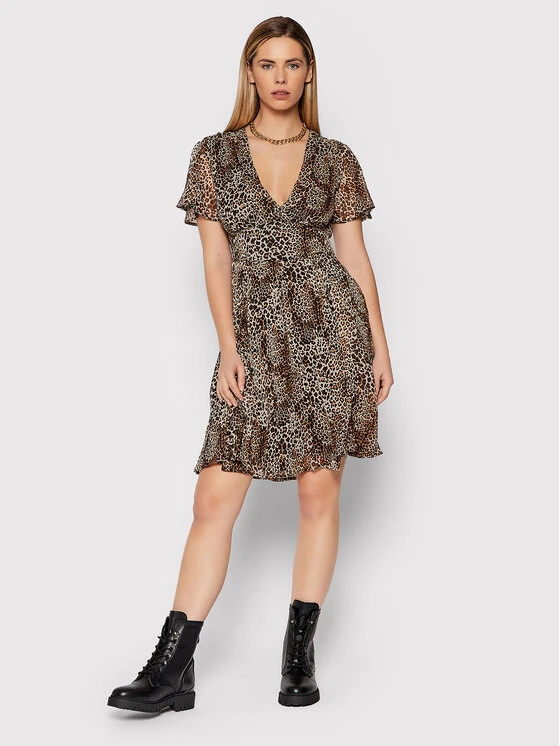 Guess Vestito Estivo W2RK12 WDW52 Marrone Slim Fit 2 Guess Vestito Estivo W2RK12 WDW52 Marrone Slim Fit - immagine 2