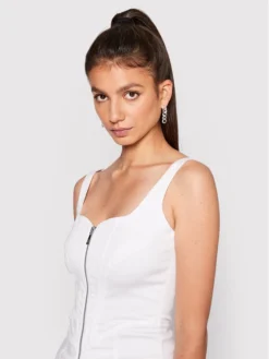 Guess Vestito Estivo W2YK01 W93CF Bianco Slim Fit -Offerta economica Guess || Calvin Klein Jeans || Vero Moda guess vestito estivo w2yk01 w93cf bianco slim fit 3