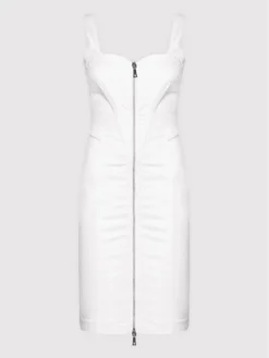 Guess Vestito Estivo W2YK01 W93CF Bianco Slim Fit -Offerta economica Guess || Calvin Klein Jeans || Vero Moda guess vestito estivo w2yk01 w93cf bianco slim fit 4