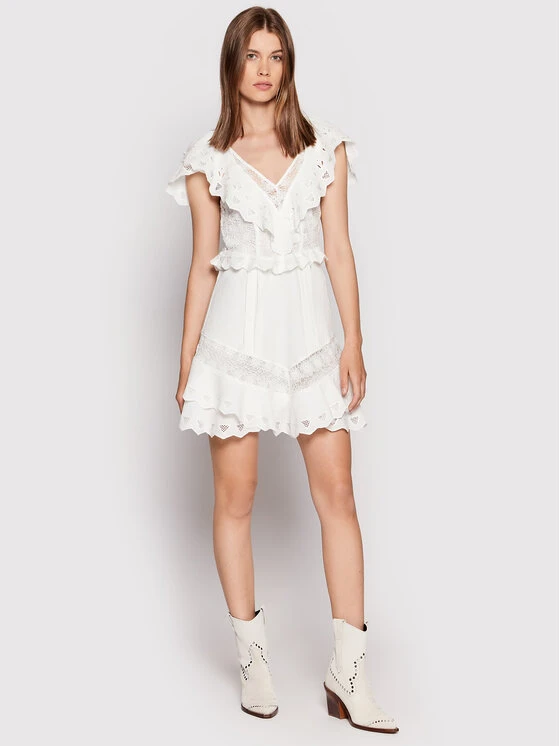 IRO Vestito Estivo Rioja AQ537 Bianco Regular Fit 2 IRO Vestito Estivo Rioja AQ537 Bianco Regular Fit - immagine 2