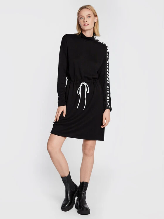 John Richmond Vestito Di Maglia UWA22087VE Nero Regular Fit 2 John Richmond Vestito Di Maglia UWA22087VE Nero Regular Fit - immagine 2