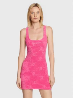 Juicy Couture Vestito Estivo Deborah JCWE122022 Rosa Slim Fit