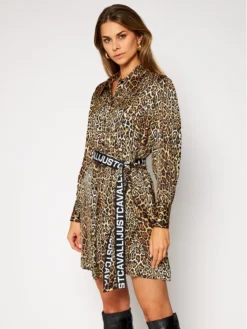 JUST CAVALLI Vestito Chemisier S02CT1060 Marrone Regular Fit