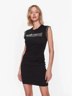 JUST CAVALLI Vestito Da Giorno 74PBOE01 Nero Slim Fit