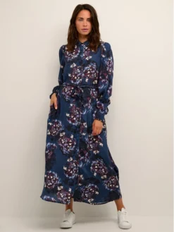 Kaffe Vestito Chemisier Ninna 10507089 Blu Scuro A-Line Fit