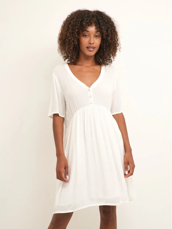 Kaffe Vestito Estivo Tara 10507499 Bianco A-Line Fit 1 Kaffe Vestito Estivo Tara 10507499 Bianco A-Line Fit