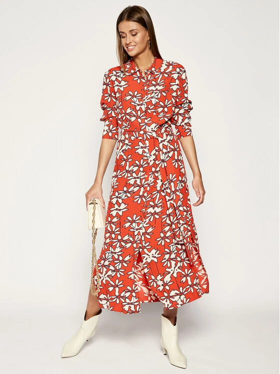 LAUREL Vestito Chemisier 12002 Arancione Regular Fit 2 LAUREL Vestito Chemisier 12002 Arancione Regular Fit - immagine 2