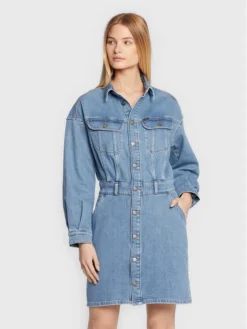 Lee Vestito Di Jeans Button Down L50XBTZC 112322246 Blu Regular Fit