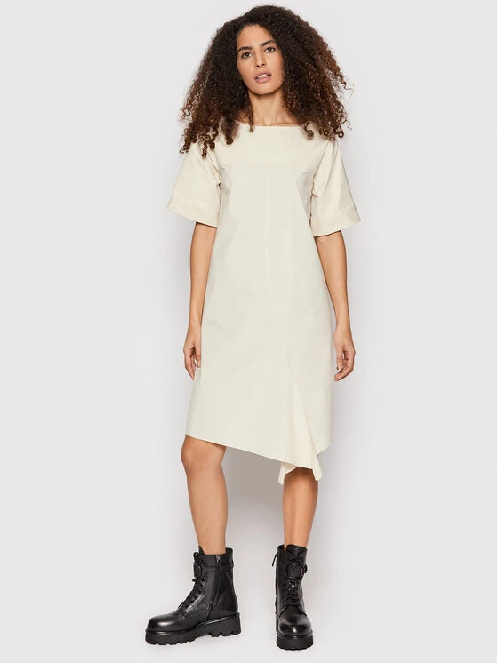 Vestito Da Giorno F2SK71 Beige Regular Fit 1 Vestito Da Giorno F2SK71 Beige Regular Fit