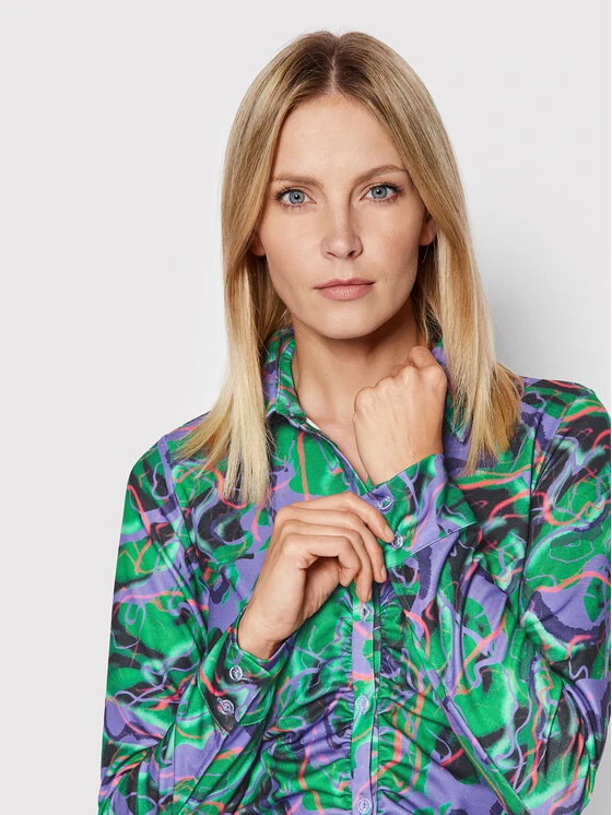 Local Heroes Vestito Chemisier Jungle Ruched SS22D0001 Multicolore Regular Fit 4 Local Heroes Vestito Chemisier Jungle Ruched SS22D0001 Multicolore Regular Fit - immagine 4