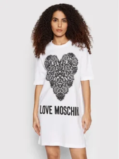 LOVE MOSCHINO Vestito Da Giorno W592335M 3876 Bianco Regular Fit