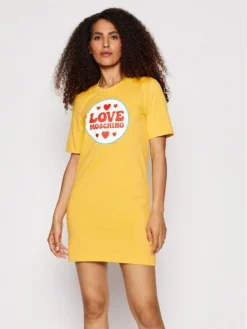 LOVE MOSCHINO Vestito Da Giorno W5A0228E 1951 Giallo Regular Fit