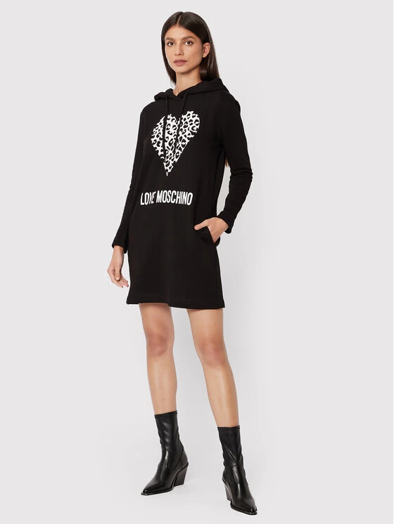 LOVE MOSCHINO Vestito Di Maglia W5B1905M 4055 Nero Regular Fit 2 LOVE MOSCHINO Vestito Di Maglia W5B1905M 4055 Nero Regular Fit - immagine 2