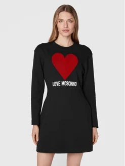 LOVE MOSCHINO Vestito Di Maglia WD0501E 2388 Nero Regular Fit