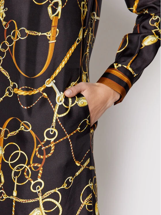 LUISA SPAGNOLI Vestito Chemisier Premi 538822 Nero Regular Fit 4 LUISA SPAGNOLI Vestito Chemisier Premi 538822 Nero Regular Fit - immagine 4