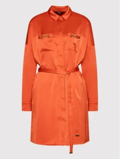 Vestito Chemisier 2GGK61 WDH30 Arancione Regular Fit -Offerta economica Guess || Calvin Klein Jeans || Vero Moda marciano guess vestito chemisier 2ggk61 wdh30 arancione regular fit 4