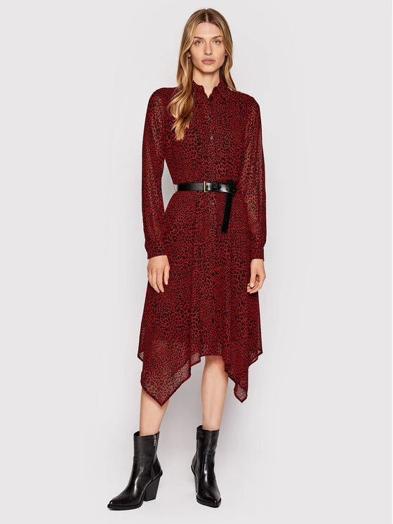 MICHAEL Michael Kors Vestito Chemisier MU280YH6G4 Rosso Regular Fit 2 MICHAEL Michael Kors Vestito Chemisier MU280YH6G4 Rosso Regular Fit - immagine 2