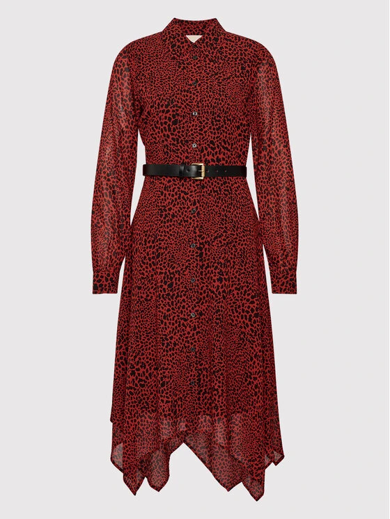 MICHAEL Michael Kors Vestito Chemisier MU280YH6G4 Rosso Regular Fit 5 MICHAEL Michael Kors Vestito Chemisier MU280YH6G4 Rosso Regular Fit - immagine 5