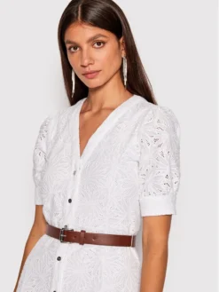 MICHAEL Michael Kors Vestito Chemisier Palm Eyelet MU2814Z4MM Bianco Regular Fit -Offerta economica Guess || Calvin Klein Jeans || Vero Moda michael michael kors vestito chemisier palm eyelet mu2814z4mm bianco regular fit 3
