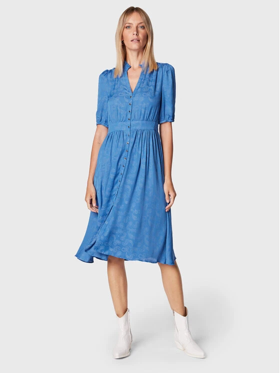 MORGAN Vestito Chemisier 222-RANISA Blu Regular Fit 2 MORGAN Vestito Chemisier 222-RANISA Blu Regular Fit - immagine 2