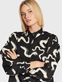 MOSS COPENHAGEN Vestito Chemisier Petronia 17043 Nero Relaxed Fit -Offerta economica Guess || Calvin Klein Jeans || Vero Moda moss copenhagen vestito chemisier petronia 17043 nero relaxed fit 3