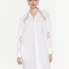 MSGM Vestito Chemisier 3441MDA183 237125 Bianco Regular Fit