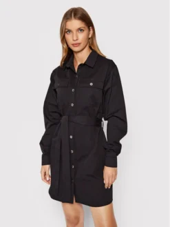 NA-KD Vestito Chemisier 1018-008323-0002-581 Nero Regular Fit