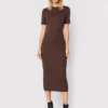 NA-KD Vestito Da Giorno Open Back 1018-009255-6018-003 Marrone Slim Fit