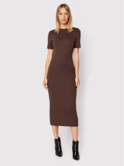 NA-KD Vestito Da Giorno Open Back 1018-009255-6018-003 Marrone Slim Fit