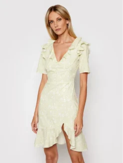 NA-KD Vestito Estivo Frill 1018-006814-8202-581 Verde Regular Fit