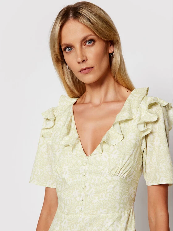 NA-KD Vestito Estivo Frill 1018-006814-8202-581 Verde Regular Fit 4 NA-KD Vestito Estivo Frill 1018-006814-8202-581 Verde Regular Fit - immagine 4