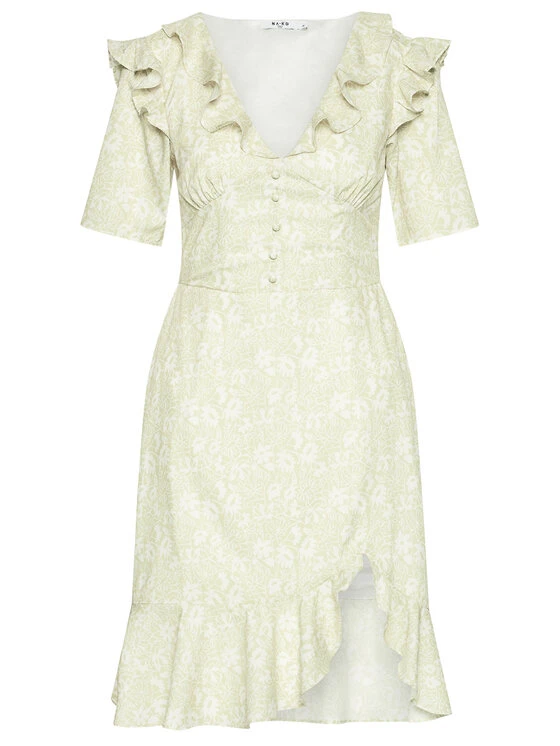 NA-KD Vestito Estivo Frill 1018-006814-8202-581 Verde Regular Fit 5 NA-KD Vestito Estivo Frill 1018-006814-8202-581 Verde Regular Fit - immagine 5