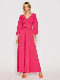 NA-KD Vestito Estivo Smocked 1018-006780-0015-581 Rosa Regular Fit