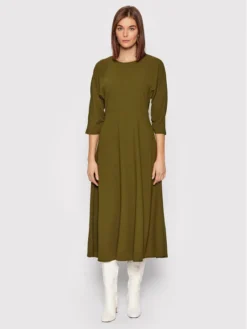 Notes Du Nord Vestito Da Giorno Oliana 12483 Verde Regular Fit