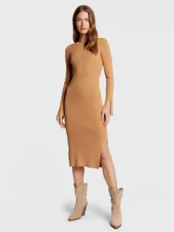 Notes Du Nord Vestito Di Maglia Elena 12790 Marrone Slim Fit