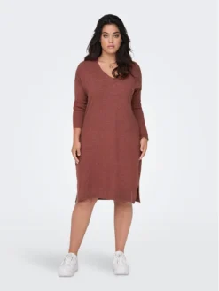 ONLY CARMAKOMA Vestito Di Maglia Ibi 15263791 Rosso Regular Fit