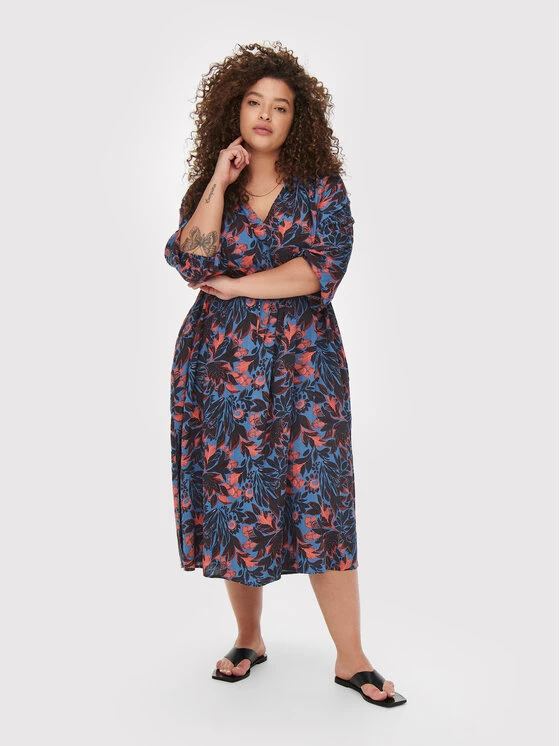 ONLY CARMAKOMA Vestito Estivo Miranda 15256427 Blu Regular Fit 2 ONLY CARMAKOMA Vestito Estivo Miranda 15256427 Blu Regular Fit - immagine 2