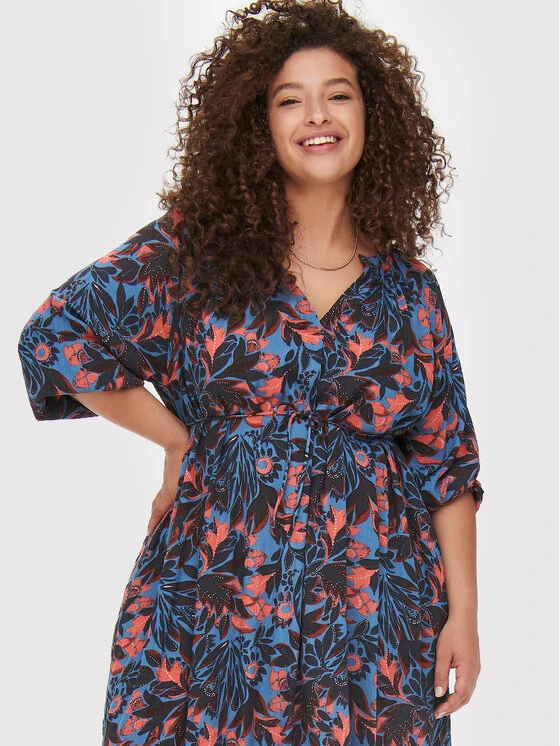 ONLY CARMAKOMA Vestito Estivo Miranda 15256427 Blu Regular Fit 4 ONLY CARMAKOMA Vestito Estivo Miranda 15256427 Blu Regular Fit - immagine 4